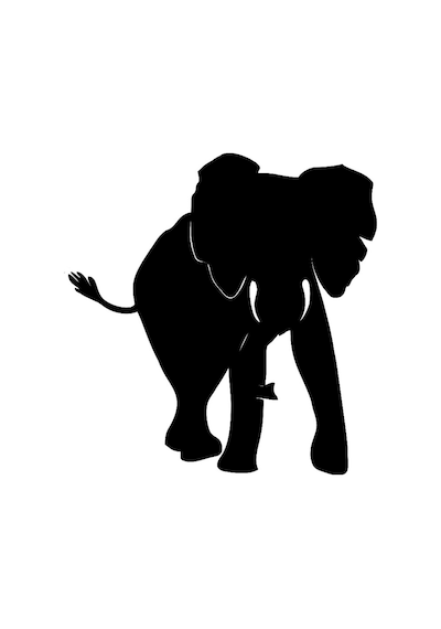 Fil Elephant Sticker Yapıştırma 17Cm