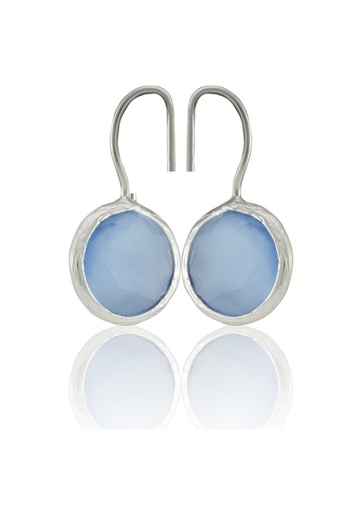 Kadir Jewellery Gümüş Kaplama Kadın Taşlı Küpe -el İşçiliği Ve Hipoalerjenik Küpe Buz Mavisi