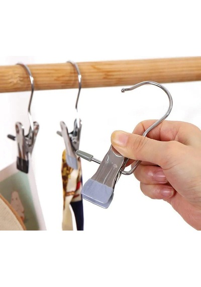 4'lü Askı Paslanmaz Çelik Pantolon,şal,atkı,çanta Askısı Mandallı Askılık Metal Metalik Cn Diğer