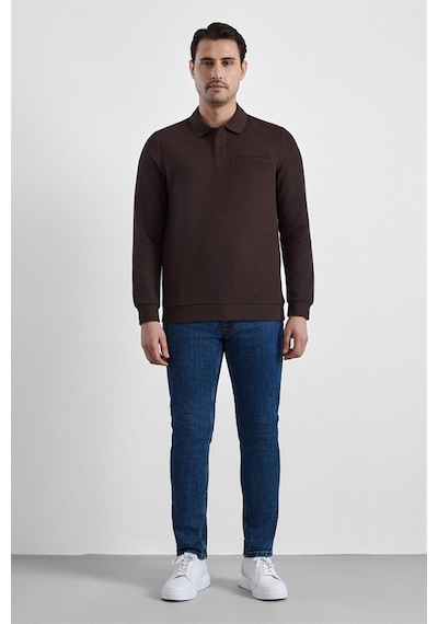 Süvari Koyu Kahve Regular Düz Fermuarlı Polo Yaka Sweatshirt Sw2013700028-kh9 Koyu Kahverengi Süvari Koyu Kahve Regular Düz Fermuarlı Polo Yaka Sweatshirt Sw2013700028-kh9 Koyu Kahverengi