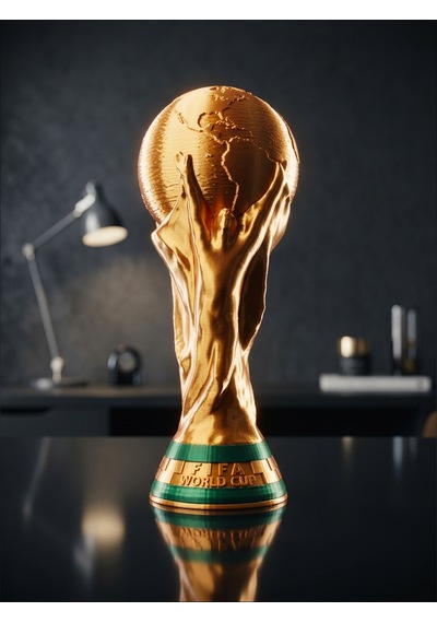 20 Cm Dünya Kupası Kupa Replikası Altın Renk 3d Baskı Futbol Kupası Dekoru Masaüstü Süs Hediyelik