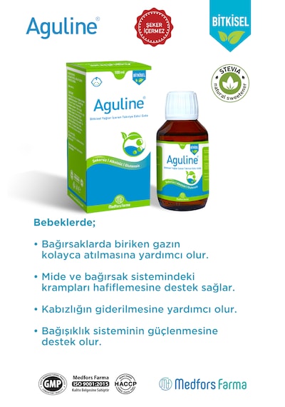 Aguline Gaz İçin Bitkisel Şurup 100 ML