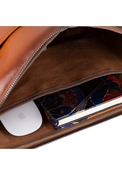 Bloomsleeve Leeds 14" Golden Tan Hakiki Deri Laptop & Tablet Kılıfı Taba