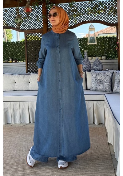 Rabia Şamlı Kot Tencel Pantolonlu Takım Normal