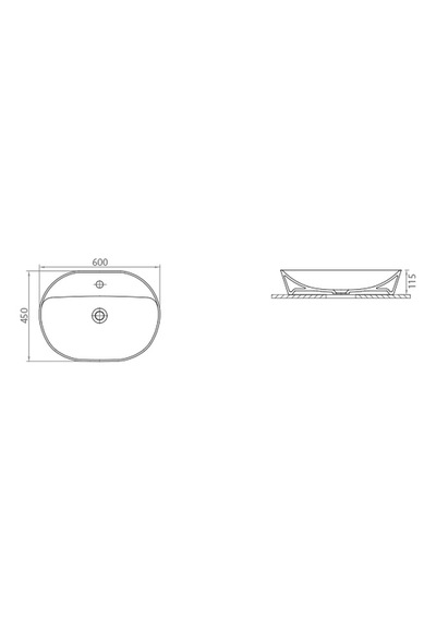 Esvit Lapino Elegance 60CM Lavabo Tezgah Üstü Çanak 4360