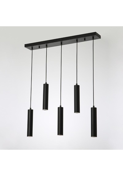 Dekoratif 5 Li Ada-masa Üstü Metal Sarkıt 23 Cm Texture Siyah Günışığı Ampullü