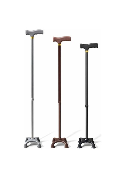 Metal 4 Ayaklı Ayarlanabilir Destek Bastonu - T Saplı Alk5488