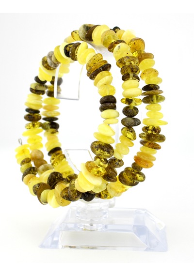 Kehribar Bileklik Amorf Tasarım Ambergold Blk23-127 Çok Renkli