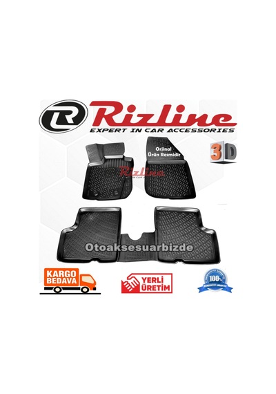 Dacia Duster 4X4 3D Paspas Havuzlu Siyah 2010-2017 Arası Rizline N11.29970