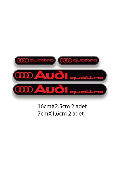 Otomobil Stıcker Seti Audi 3d Damla 4'lü 1 Nötr