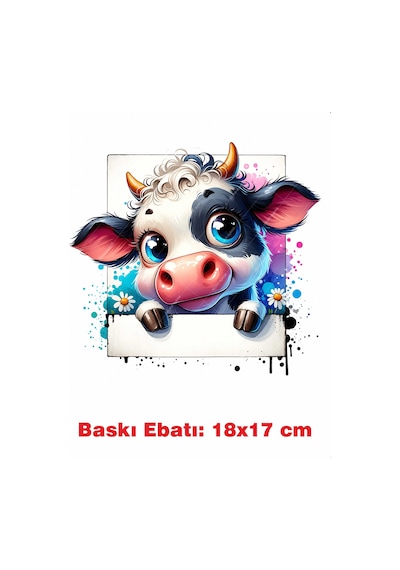 İnek Ütü İle Yapışan Tekstil Kumaş Tişört Dtf Baskı 3634