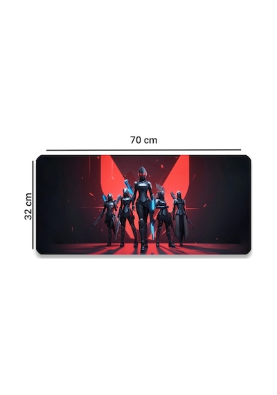 Sonictouch V-team Kaymaz Gaming Oyuncu Masaüstü Dikişsiz Kırmızı Siyah Klavye Mouse Pad 32x70cm
