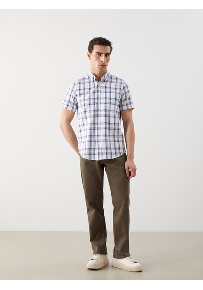 Lcwaıkıkı Classic Lacivert Regular Fit Yün Karışımlı Erkek Gömlek
