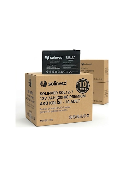 Solinved 7ah 12v Ups Ve Alarm Aküsü Premium 10 Adet