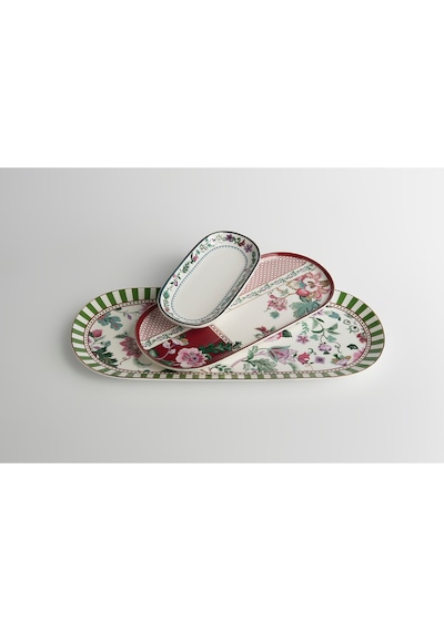 Lucky Art Madeline Bone 3 Lü Oval Sunumluk Seti Lyfw 031 Çok Renkli