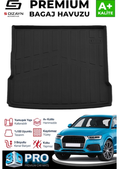 S-dizayn Audi Q3 3d Pro Bagaj Havuzu 2011-2018 A+ Kalite