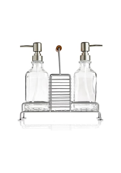 Mienn Stantlı 2'li Mutfak Sıvı Sabunluk Seti - Inox - 380 Ml Çok Renkli