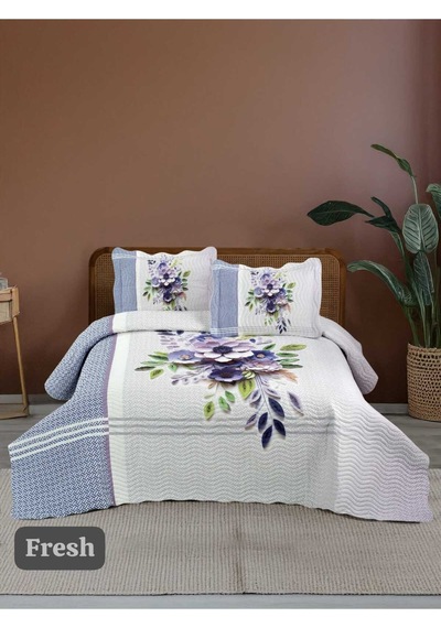 Çift Kişilik Kapitone Yatak Örtüsü, Klasik Desenli Model - Fresh 250 X 260cm Çok Renkli