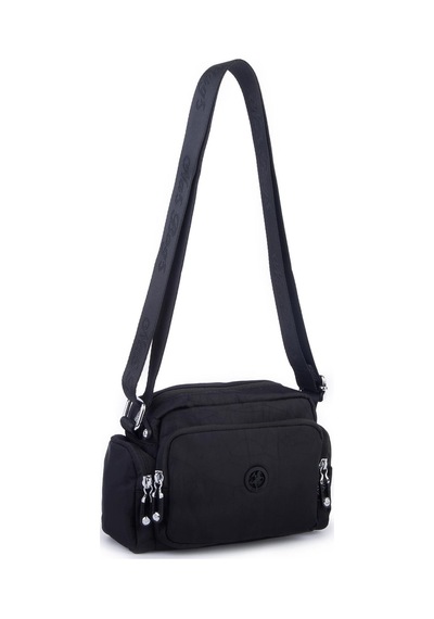 Nas Bag Kadın Spor Çok Gözlü Su Geçirmez Hafif Mini Çanta Siyah 22x16 Cm Siyah