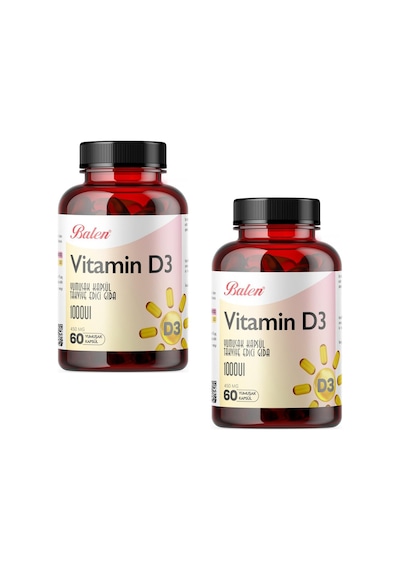 Balen Vitamin D3 Yumuşak Kapsül Takviye Edici Gıda 450 MG 2 x 60 Kapsül