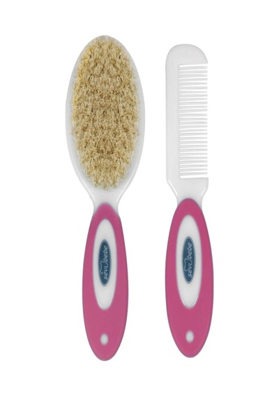 Sevi Bebe Naturel Fırça Tarak Seti Pembe