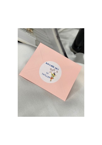 İyi Tatiller Sevimli Sticker Mat Etiket 4 Cm 40 Adet Çok Renkli