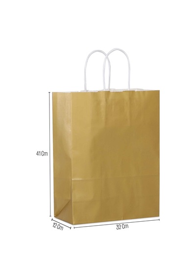 32x41x12 Gold Saplı Kağıt Çanta 25 Adet