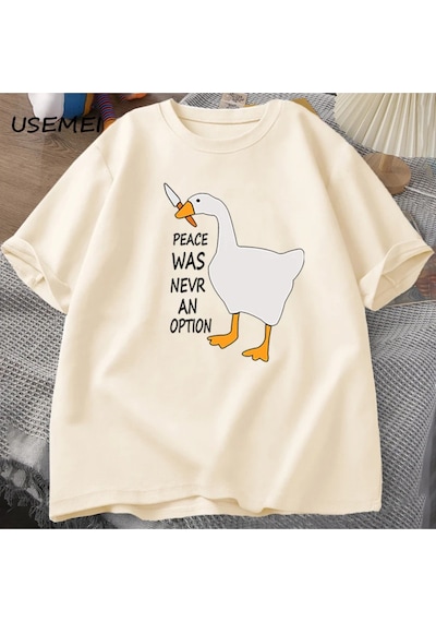 Flood Of Style Kaz Barış Asla Bir Seçenek Oldu T-shirt Erkek Kadın Yaz Pamuk Tee Moda Eğlence Serin Erkek Gi Haki