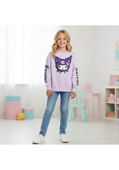 Kuromi Kız Çocuk Sweatshirt St09531 LİLA