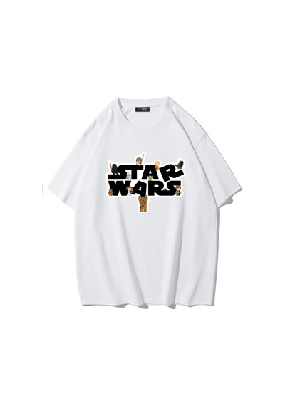 Brz Collectıon Brz Collection Unisex Oversize Star Wars T-shirt Beyaz