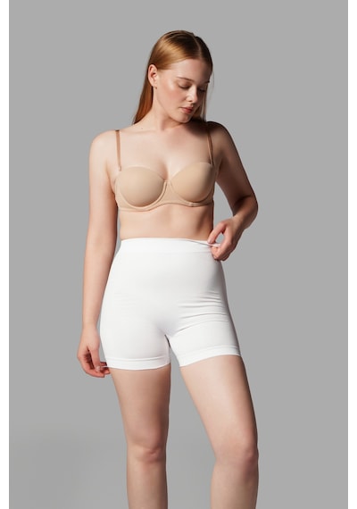 Fit Women Push Up Seamless Dikişsiz Popo Kısa Paçalı Korse 2064 Beyaz