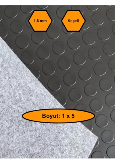 Siyah Paralı Muşamba , Zemin Örtüsü, Kaymaz Özellikli Zemin Paspası, 1x5 Metre