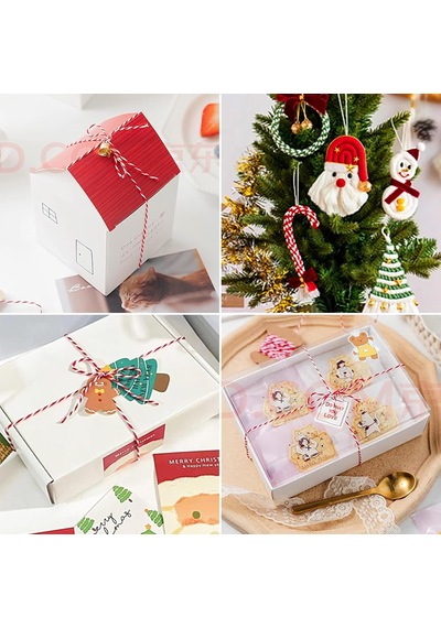 Hediye Paketleme İpi, Kırmızı Beyaz Ambalaj, Marteniçka Ipi, 10 M Twine Baker