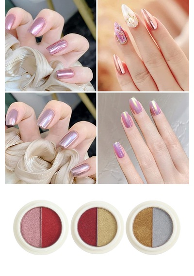 Krom Tozu 2 Renk Nail Art Ayna Tozu İnci Tozu Kullanımı Kolay 7-1