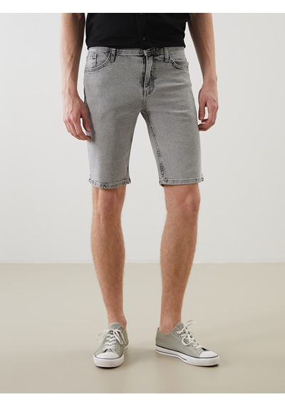 Lcw Jeans Gri Süper Skinny Fit Erkek Jean Şort