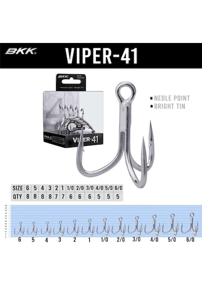 Bkk Viper-41 No:2/0 Üçlü Olta İğnesi 6 Adet