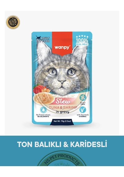 Wanpy Pouch Ton-karides Yaş Kedi Maması 70gr