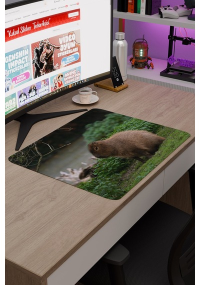Capybara Kaymaz Dikişli Kauçuk Oyuncu Mousepad V5 - 48x40 Xl Gaming Mouse Pad Fare Altlığı
