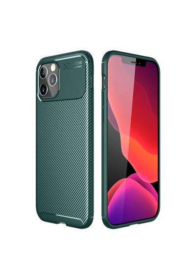 Apple iPhone Uyumlu 11 Pro Max Kılıf Auto Focus Karbon Kapak - Yeşil Bz8683140137809