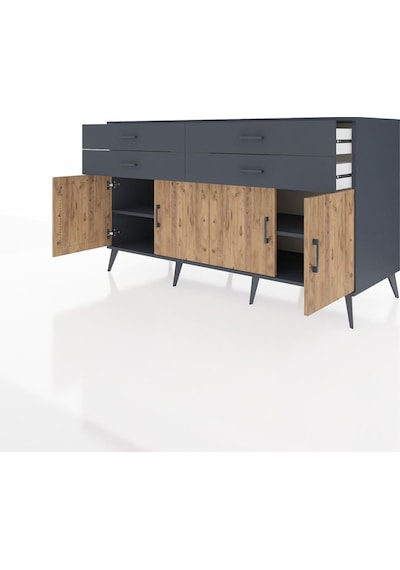 Kronos Konsol 2 Raflı 4 Çekmeceli 8 Kapaklı 176x59x99 Antrasit-ça Antrasit-çam/antrasit Kronos Konsol 2 Raflı 4 Çekmeceli 8 Kapaklı 176x59x99 Antrasit-ça Antrasit-çam/antrasit