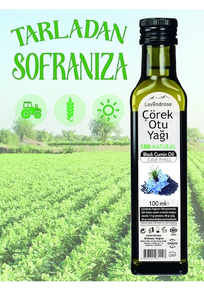 Lavendrose %100 Saf ve Doğal Soğuk Sıkım Çörekotu Yağı 100 ML