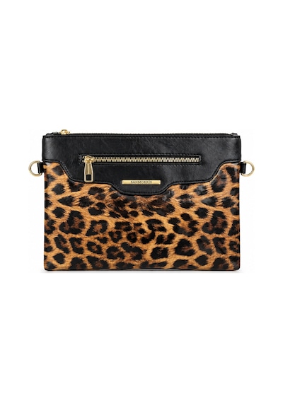 Sanmorris Kadın Suni Deri Ayarlanabilir Çapraz Ve El Askılı Portföy, Clutch Çanta S-1360 Leopar Desenli