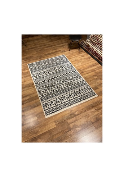 Hattuşa Ht-07 Siyah Krem Halı Çok Renkli