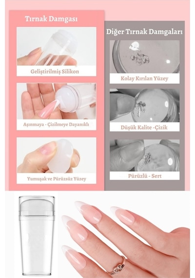 Tırnak Oje Süs Aparatı Damgası French Nail Stamper