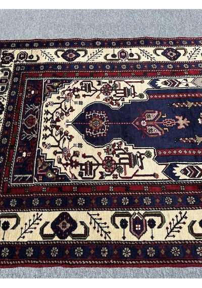 El Dokuma Seccade 120x210 Lacivert %100 Yün Büyük Namazlık Lacivert
