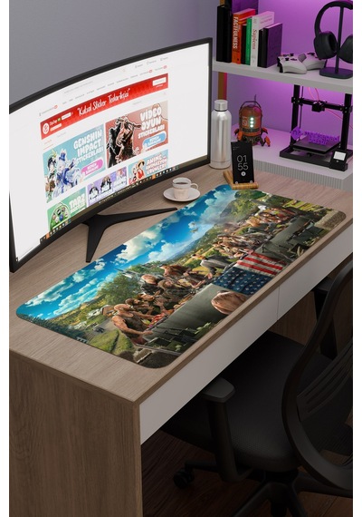 Far Cry Kaymaz Dikişli Kauçuk Oyuncu Mousepad V1 - 90x40 Xxl Gaming Mouse Pad Fare Altlığı