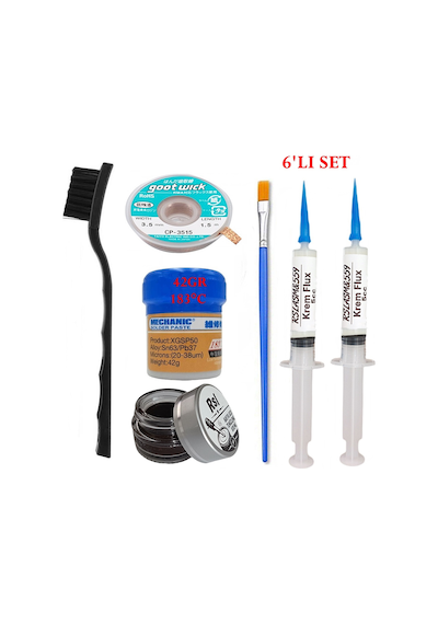 Mechanic Krem Lehim 183 C 42gr Havya Uc Temizleyici Flux Lehim Toplama Cp-3515 Lehim Emme Teli 2fırça Seti01