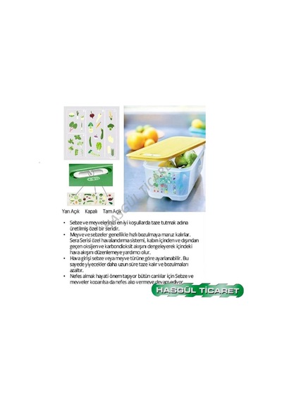 Tupperware Sera Set 2'Li 18 L 44 L Sebze Meyve Saklama K N1143360 Yeşil