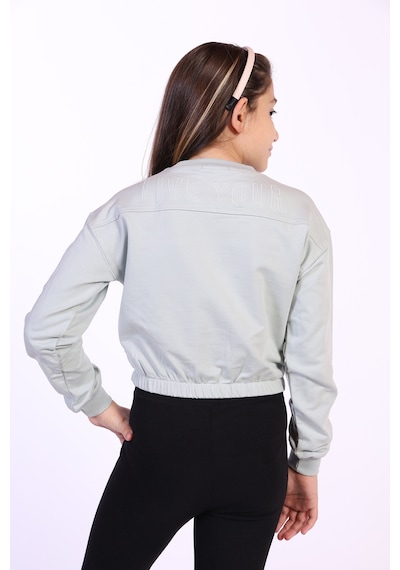 Toontoy Kız Çocuk Dreams Nakışlı Sweatshirt Yeşil