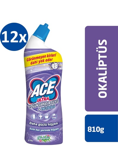 ACE Ultra Yoğun Kıvamlı Çamaşır Suyu Okaliptus 12 x 810 G